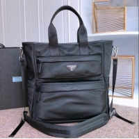 Most Popular Prada Mens Nylon Tote Bag 1BG040 Black 2023