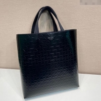 Super Quality Prada Mens Quilted Brushed leather tote bag with water bottle 2VG113 Black 2023