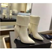 Classic Hot Saint Laurent Nike Ankle Boots in Leather and Monogram 8.5cm White 1010042