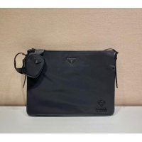 Top Grade Prada Men's Re-Nylon Shoulder Bag 2VH121 Black 2023