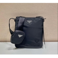 Luxury Discount Prada Mens Re-Nylon Shoulder Bag 2VH124 Black 2023