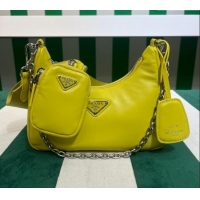 Free Shipping Prada Padded Nappa Leather Re-Edition 2005 Shoulder Bag 1BH204 Yellow 2023