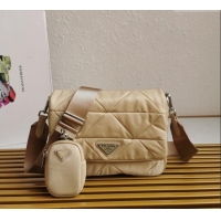 Good Taste Prada Nylon Shoulder Bag 1BD290 Beige 2023