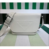 Grade Design Prada Mens Leather bag with Shoulder Strap 2VD056 White 2023