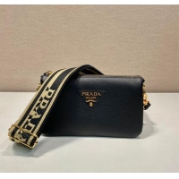 Unique Grade Prada Grained Leather Small Shoulder Bag 1BH194 Black 2023