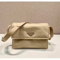 Best Product Prada Small Nylon Shoulder Bag 1BD258 Beige 2023