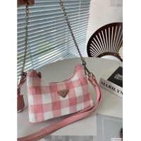 Grade Quality Prada Check Shoulder Bag 0627 Pink 2023