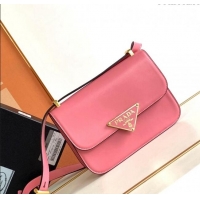 Affordable Price Prada Embleme Leather Shoulder bag 1BD340 Pink 2023