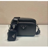 Good Taste Prada Saffiano Leather Shoulder Bag 2VH170 Black 2023