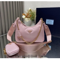 Top Grade Prada Re-Edition 2005 Re-Nylon Bag 1BH204 Light Pink 2023 NEW