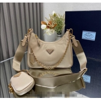 Well Crafted Prada Re-Edition 2005 Re-Nylon Bag 1BH204 Beige 2023 NEW