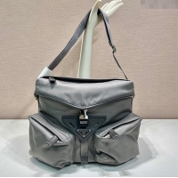 Super Quality Prada Mens Nylon shoulder bag 2VD062 Grey 2023