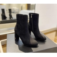 Pretty Style Saint Laurent Suede Ankle Boots 9.5cm Black 010053