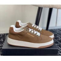 Durable Saint Laurent SL/61 Sneakers in Khaki Gabardine Canvas 1010076