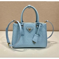 Top Design Prada Small Galleria Quilted Saffiano Leather Bag 1BA896 Blue 2023