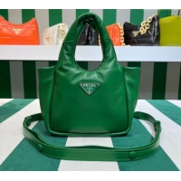 Buy Fashionable Prada Small Padded Nappa Leather Top Handle Bag 1BA359 Green 2023