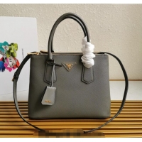 Top Grade Prada Large Saffiano Leather Handband 1BA232 Grey 2023