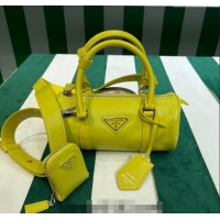 Top Grade Prada Small Antique Nappa Leather Handbag 1BA389 Yellow 2023