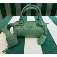 Famous Brand Prada Small Antique Nappa Leather Handbag 1BA389 Sage Green 2023