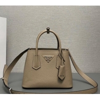 Pretty Style Prada Double Saffiano Leather Mini Bag 1BG443 Grey 2023