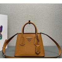 Low Cost Prada Double Saffiano Leather Mini Bag 1BG443 Brown 2023