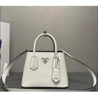 Top Design Prada Double Saffiano Leather Mini Bag 1BG443 White 2023