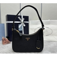 Good Taste Prada Re-Edition Saffiano leather mini bag 1BC204 Black 2024