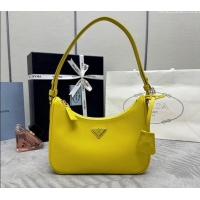 Grade Design Prada Re-Edition Saffiano leather mini bag 1BC204 Yellow 2024