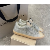 Cheap Price Golden Goose Super-Star Sneakers in Grey Suede and Star with Strass 0530009