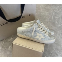 Top Design Golden Goose Super-Star Sneaker Mules in Grey Suede and Star with Strass 530010