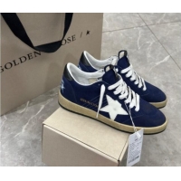 Purchase Golden Goose Ball Star Sneakers in navy blue suede with white star 0530029