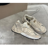 Low Price Golden Goose Dad-Star Sneakers in white mesh and grey suede with glitter 530032