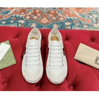 Luxury Cheap Gucci Lido Canvas Low Top Sneakers White 7230110