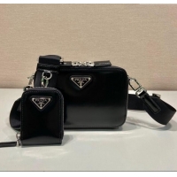 Reasonable Price Prada Brique Patent Leather Bag 2VH070 Black 2023