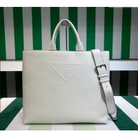 Top Design Discount Prada Mens Leather Tote bag 2VG109 White 2023