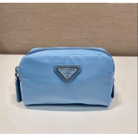 Top Grade Prada Re-Nylon necessaire pouch 1NA339 Light Blue 2023