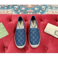 Perfect Gucci Espadrilles Flat in Strass GG Blue Denim 7230118