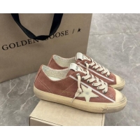 Discount Golden Goose Women's V-Star sneakers in powder pink suede with a white leather star 081006