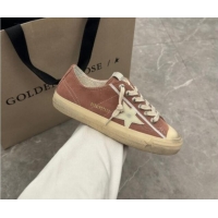 Discount Golden Goose Women's V-Star sneakers in powder pink suede with a white leather star 081006