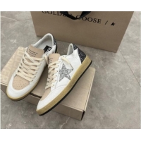 Classic Hot Golden Goose Ball Star sneakers in white leather with glitter star and heel tab 905062