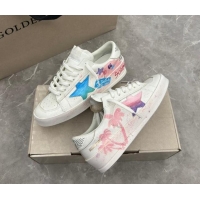 Good Quality Golden Goose Stardan Sneaker in Pink Coconut Tree Printed White Leather Pink 905065