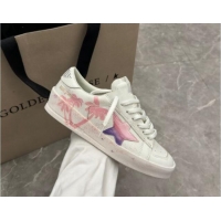 Good Quality Golden Goose Stardan Sneaker in Pink Coconut Tree Printed White Leather Pink 905065