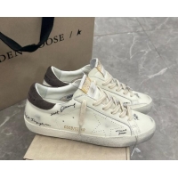 Top Grade Golden Goose Super-Star Sneakers in nappa leather with perforated star and grey suede heel tab 905068