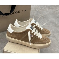 Best Grade Golden Goose Soul Star Sneakers in Suede Light Brown 905071