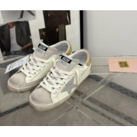 Purchase Golden Goose Super-Star Sneakers in White Leather with Strass Star and Gold Heel 009054