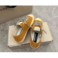 Stylish Golden Goose Women's V-Star sneakers in yellow suede with a white leather star 009067