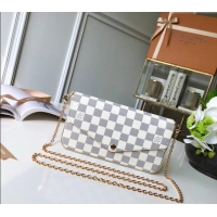 Top Quality Louis Vuitton Damier Azur Canvas Pochette Felicie Chain Wallet WOC N63106