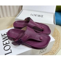 Best Product Loewe Ease Toe Post Thong Sandals in Lambskin Purple 506112