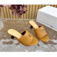 Purchase Loewe Nappa Leather Heel Slides Sandal 6cm Apricot 703061