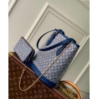 Top Grade Louis Vuitton Monogram Denim Bucket bag 0518 Blue 2023